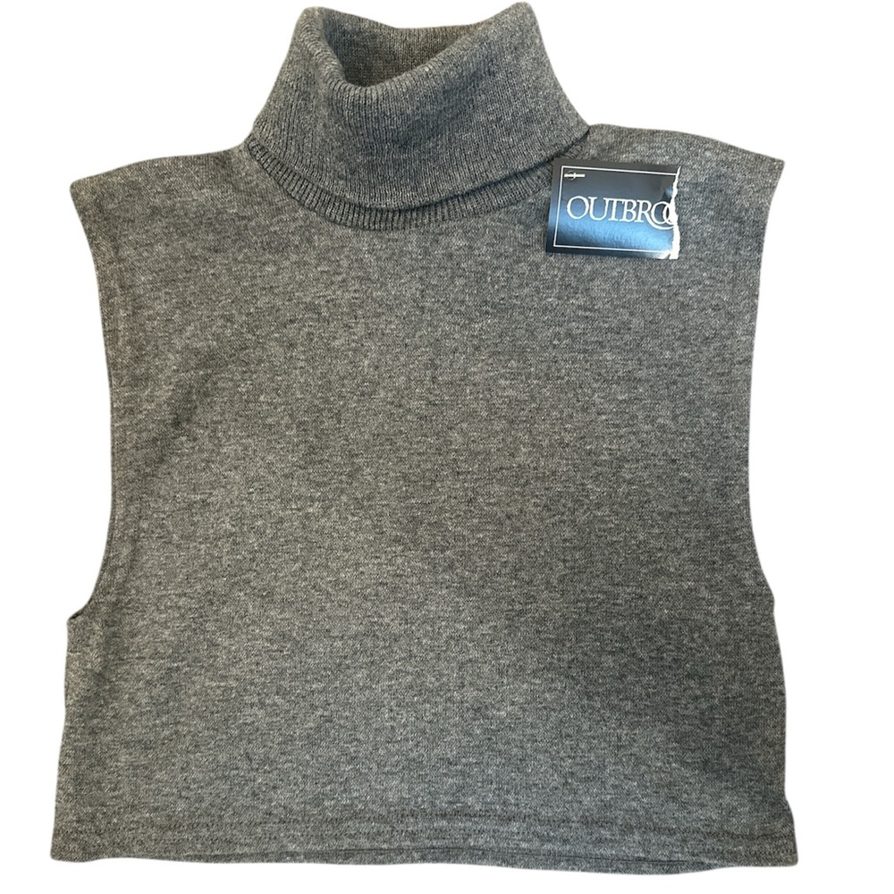 Gray Turtleneck Dickey M Sweater Outbrook NWT Partial Rib Grey Sleeveless Crop